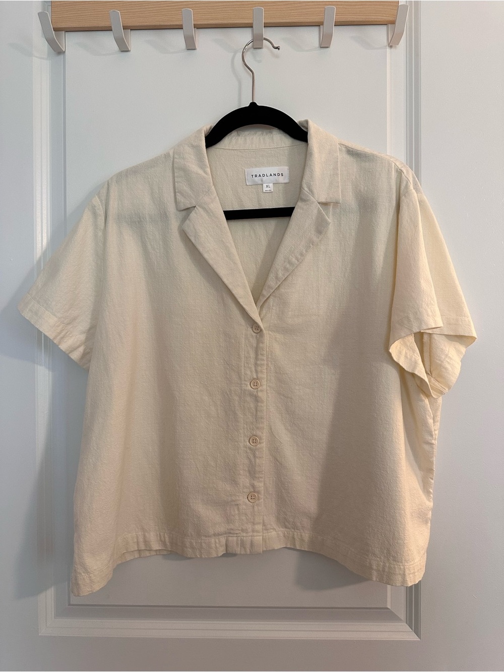Tradlands Coast Camp Shirt in Birch Crinkle Cotton - XL
